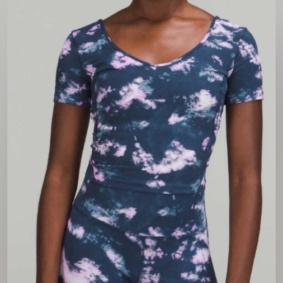 lululemon athletica Tops - NWOT Lululemon Align T-Shirt Circulate Tie Dye Mineral Blue Multi